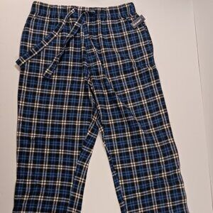 NWT Old Navy Flannel Pajama Bottom Mens Large Blue/Black/White Plaid